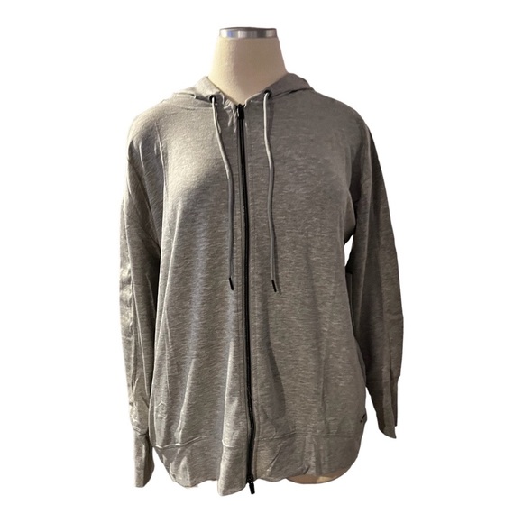 Nine West Active gray zip front hoodie jacket with pockets - Picture 1 of 8